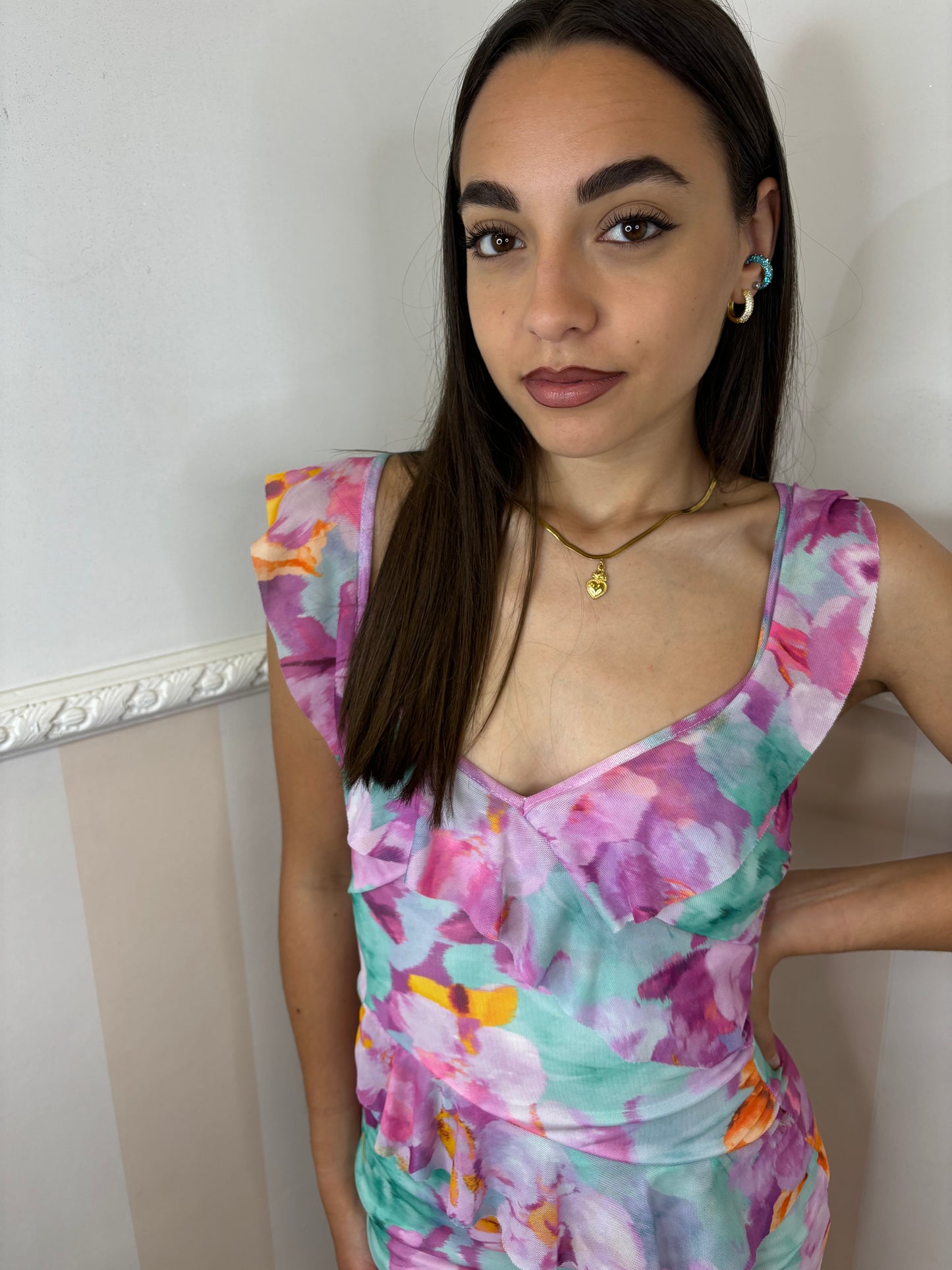 Vestito Hawaii fantasia fuxia