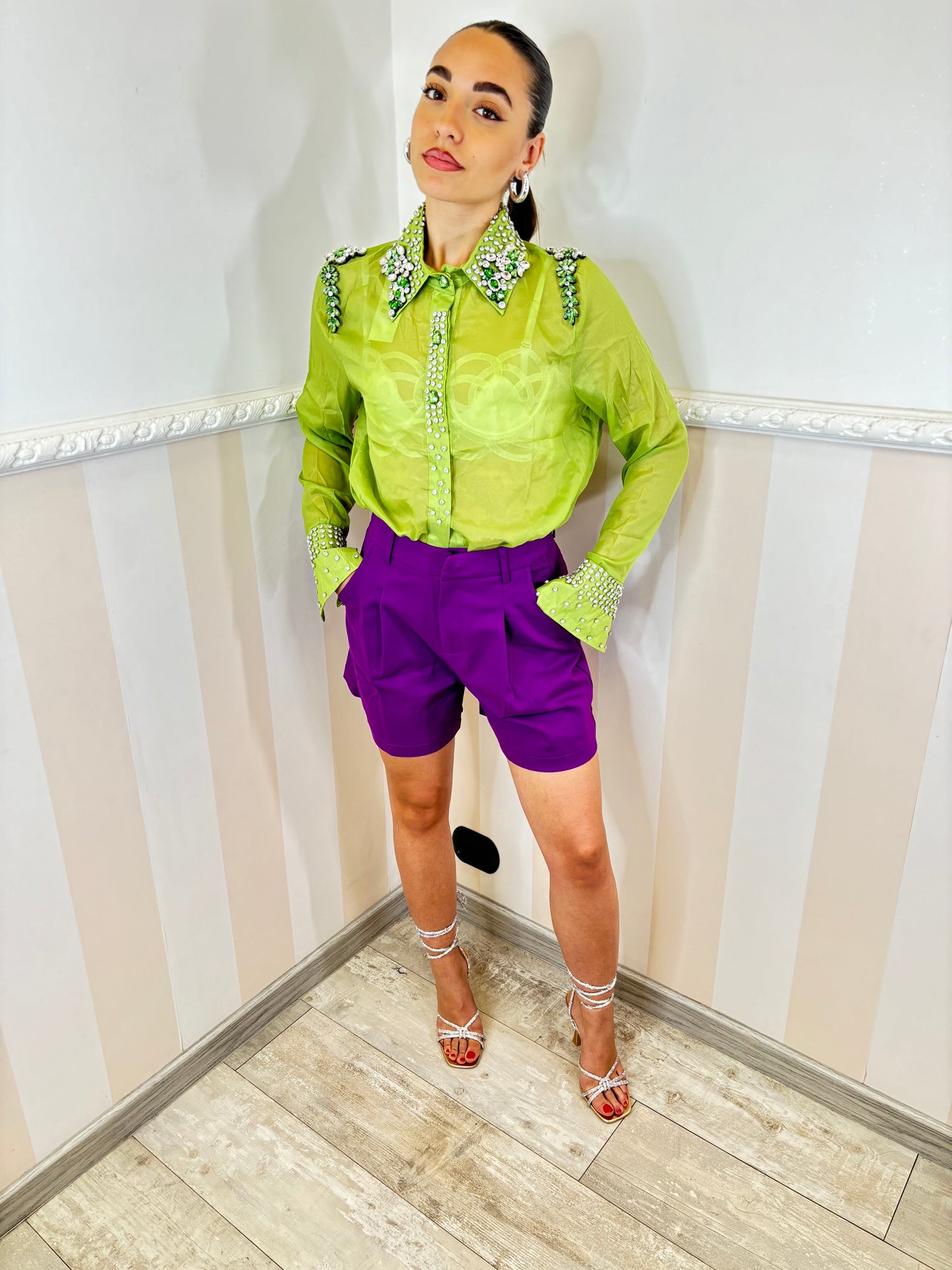 Pantaloncino Boho viola