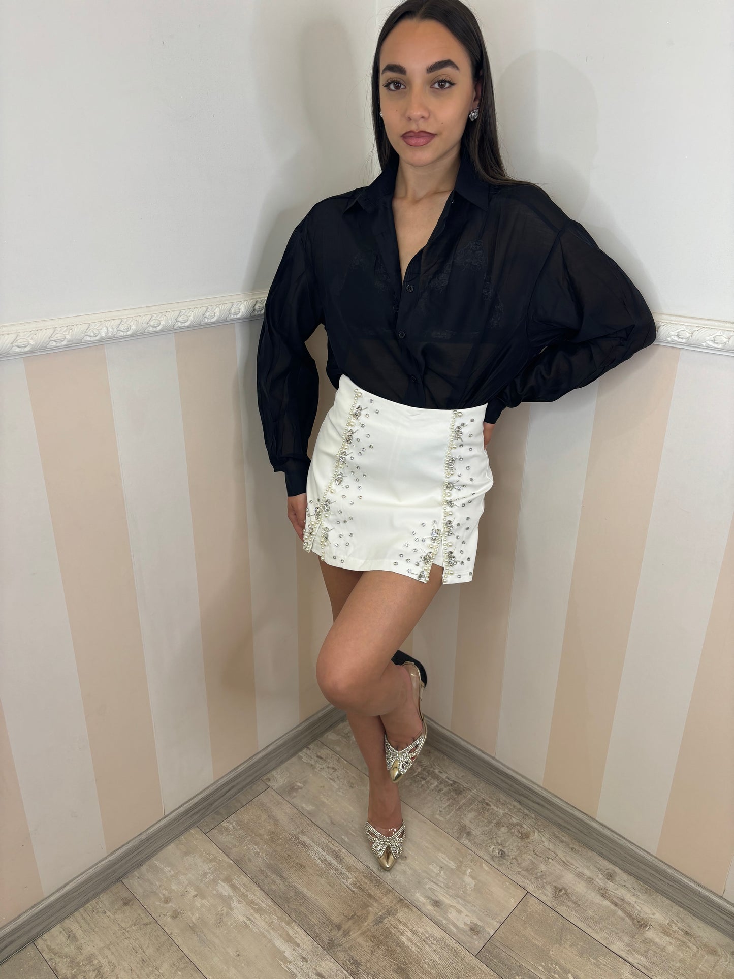 Pantagonna Strass bianco