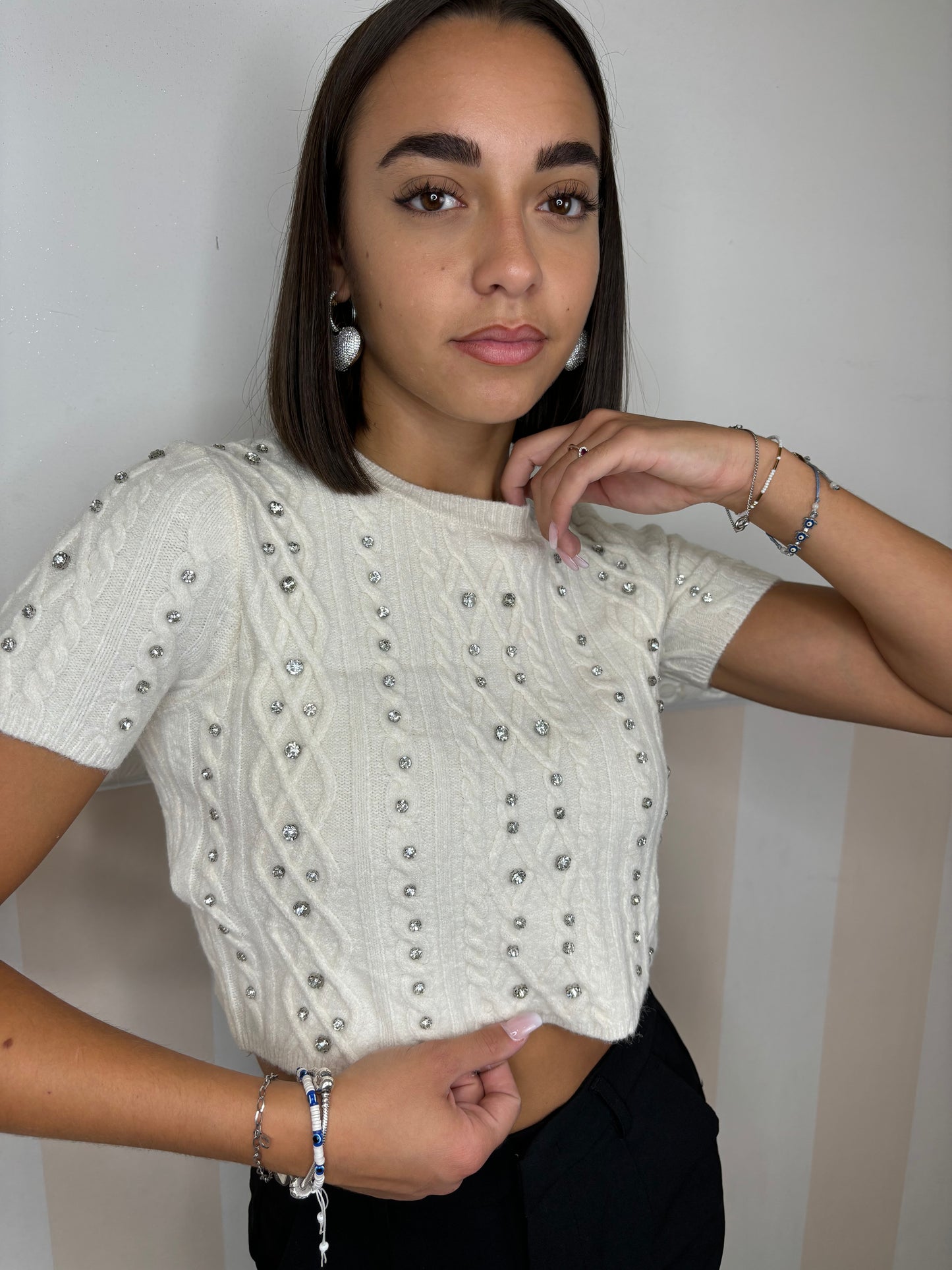 Pull CROP DIAMANTE