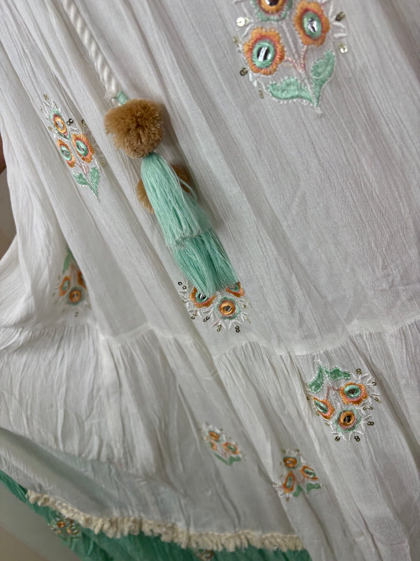 Vestito Capri bianco e verde acqua