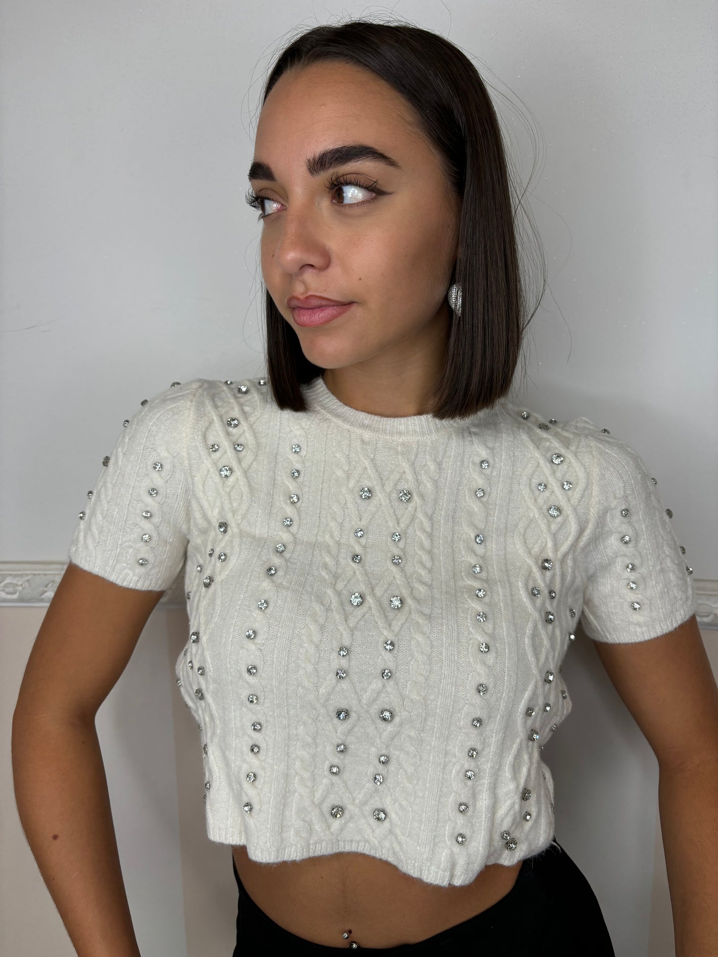 Pull CROP DIAMANTE
