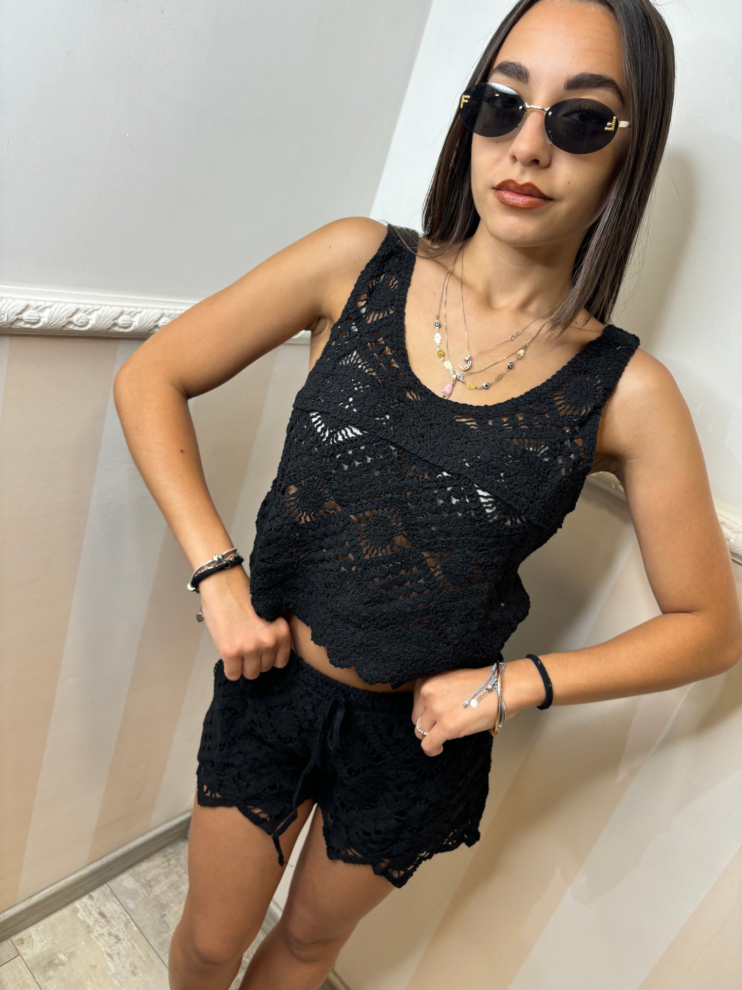 Coordinato UNCINETTO nero