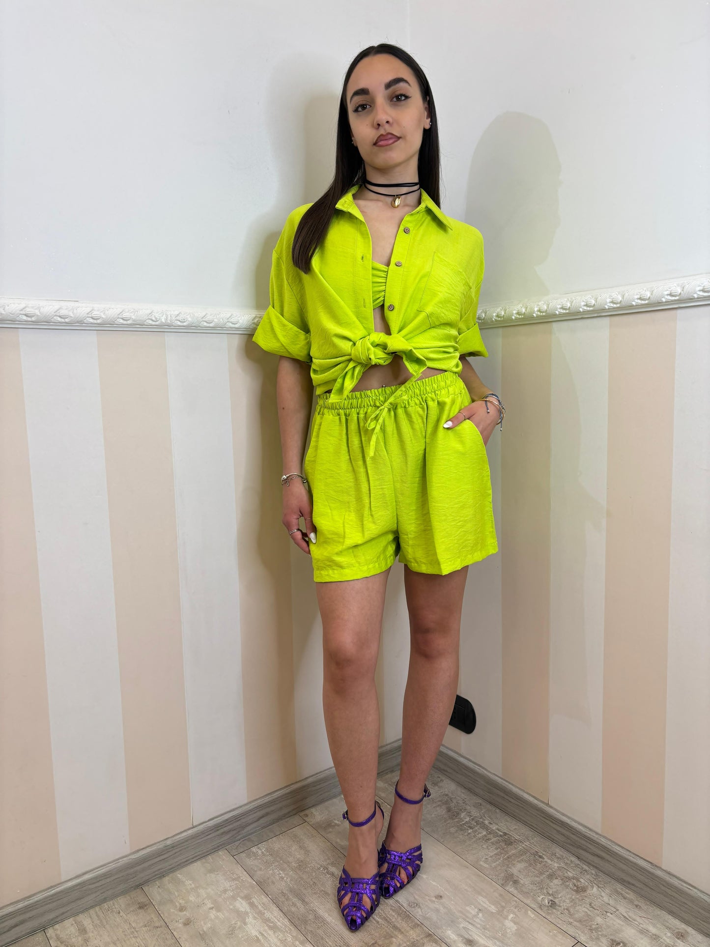 Tris in lino Midi