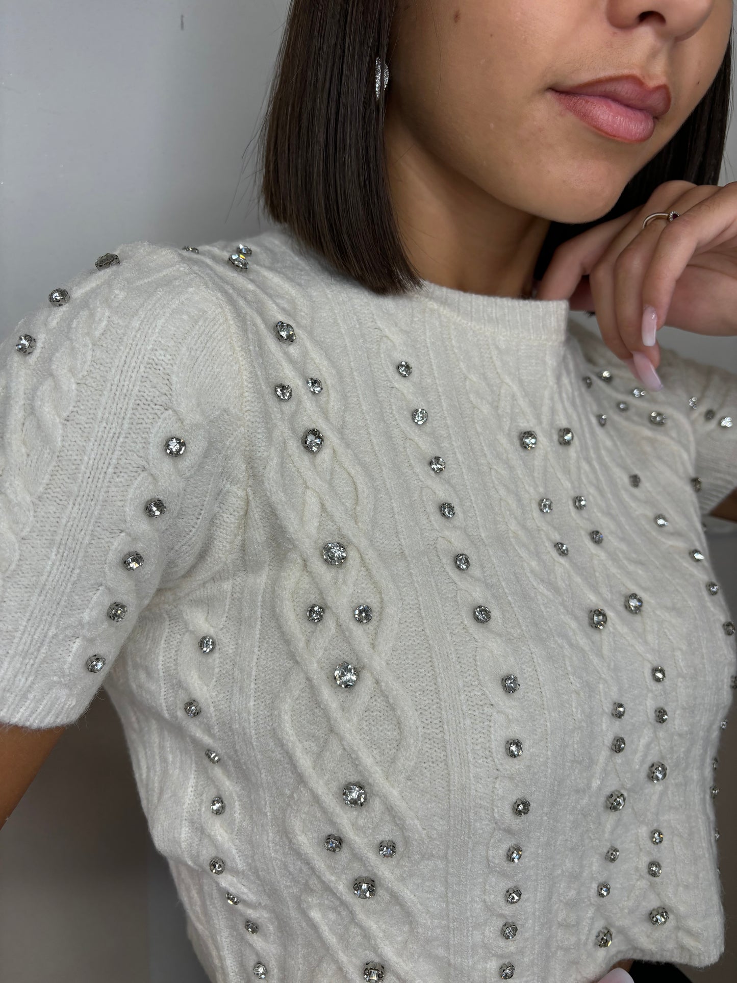 Pull CROP DIAMANTE