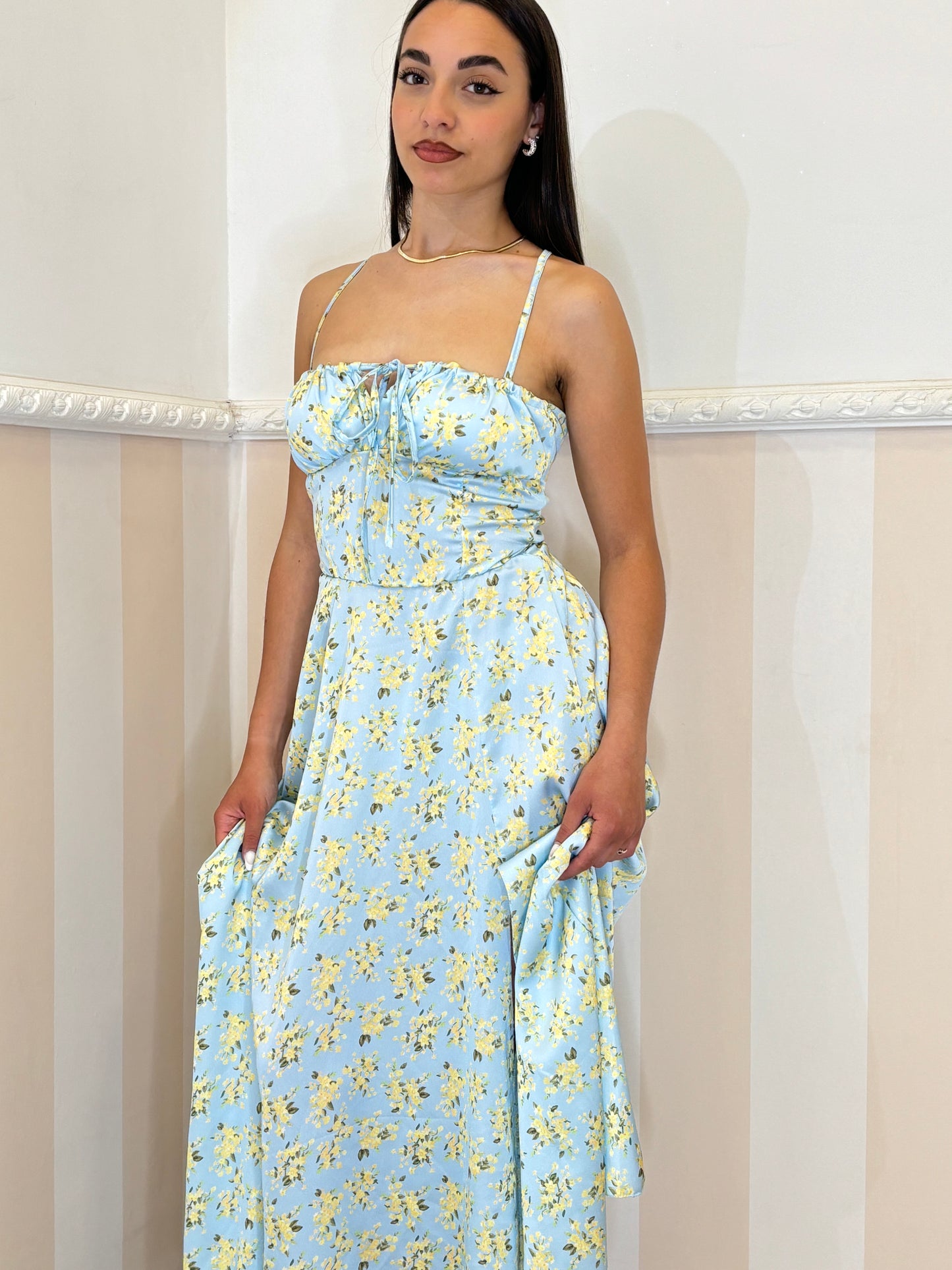 Abito Sorrento azzurro e giallo