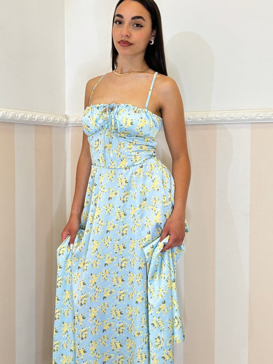 Abito Sorrento azzurro e giallo