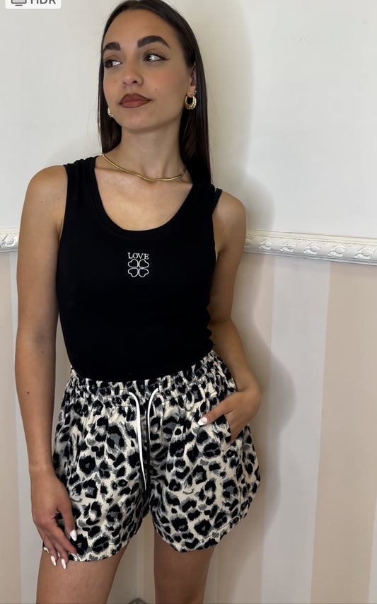 Short maculato bianco