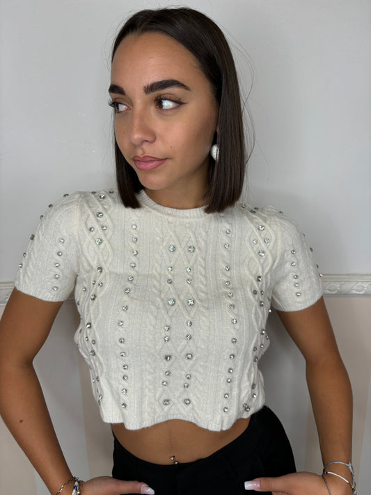Pull CROP DIAMANTE