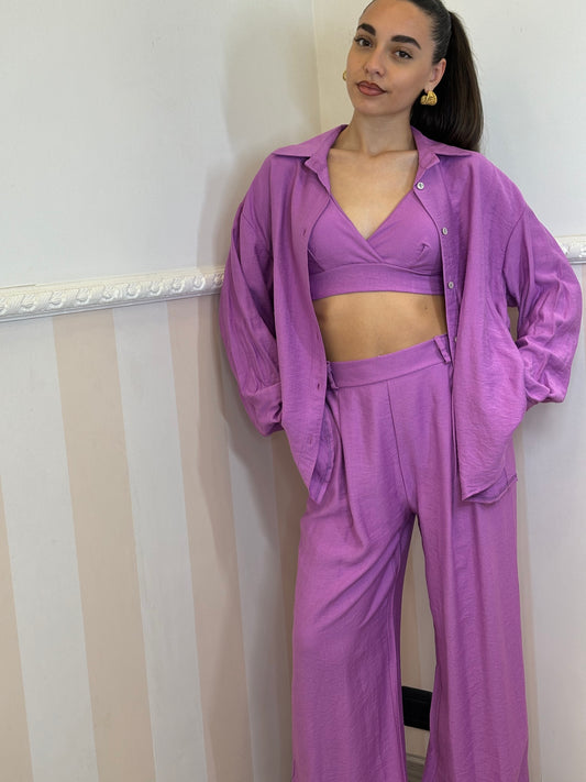 Tris Lino Longuette viola