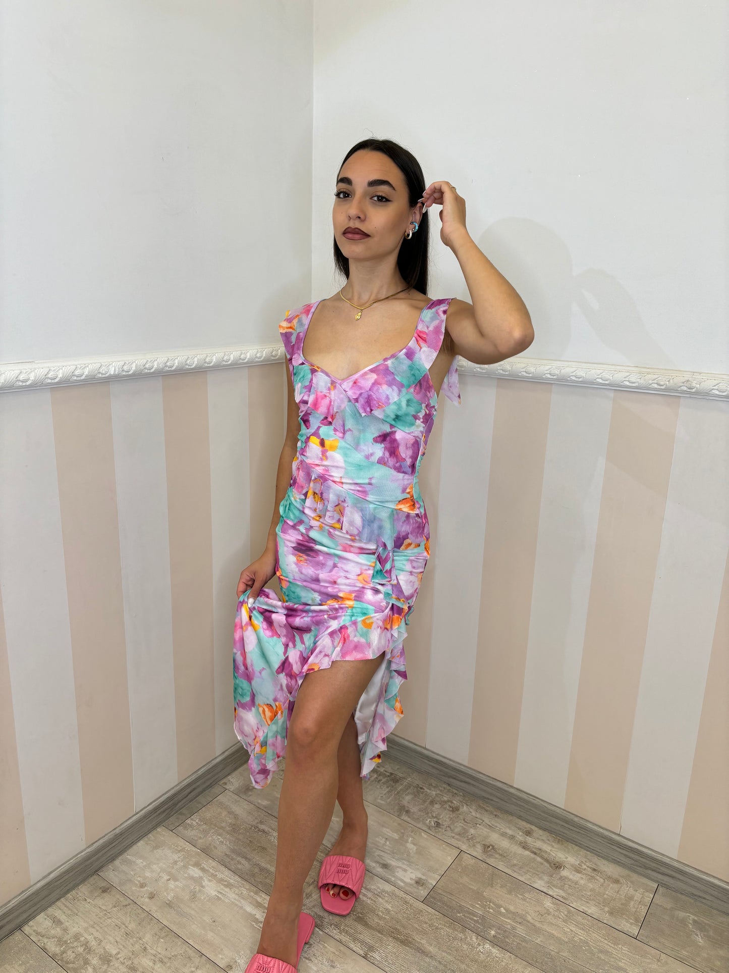 Vestito Hawaii fantasia fuxia