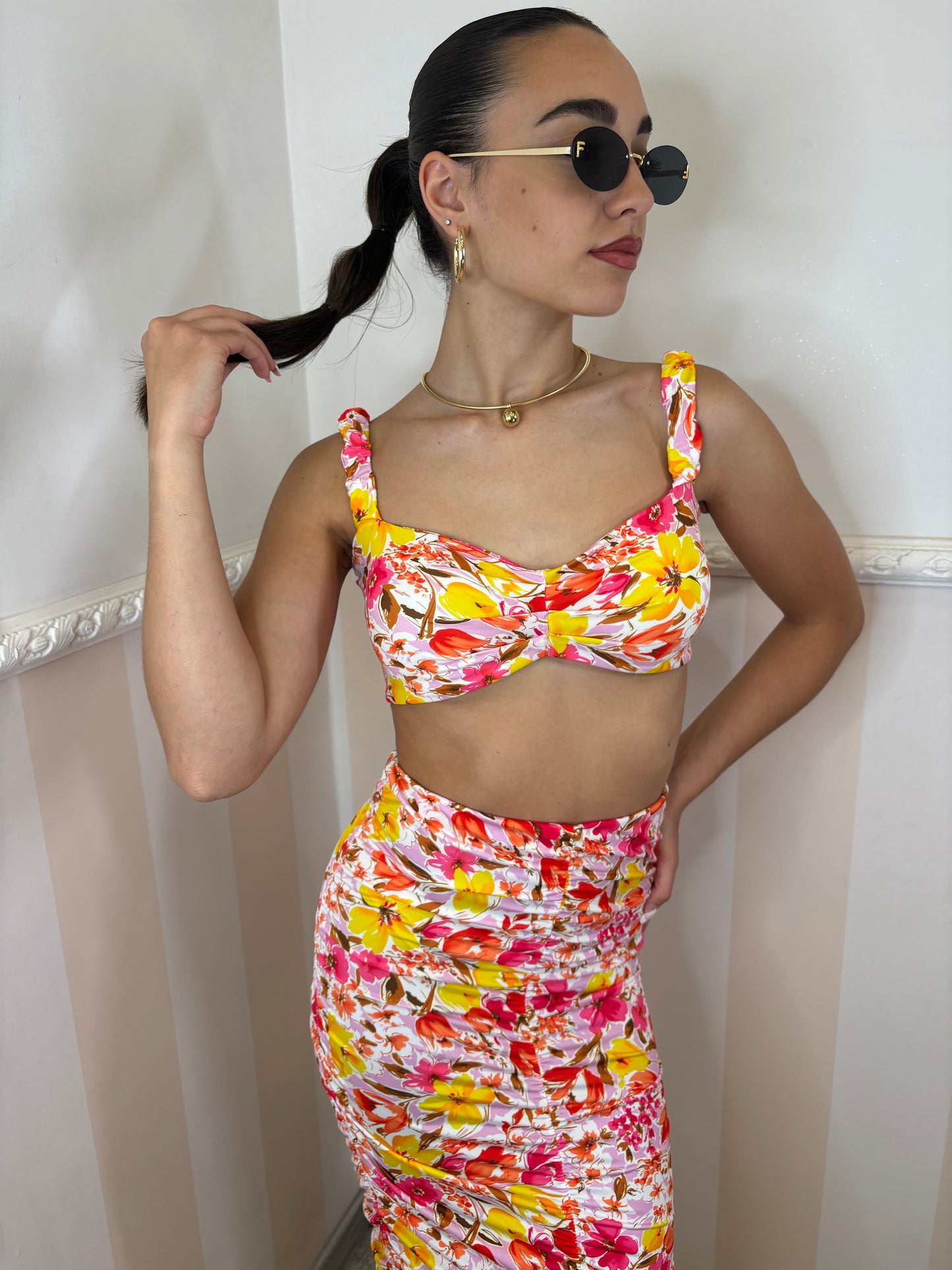 Coordinato Formentera giallo e fucsia