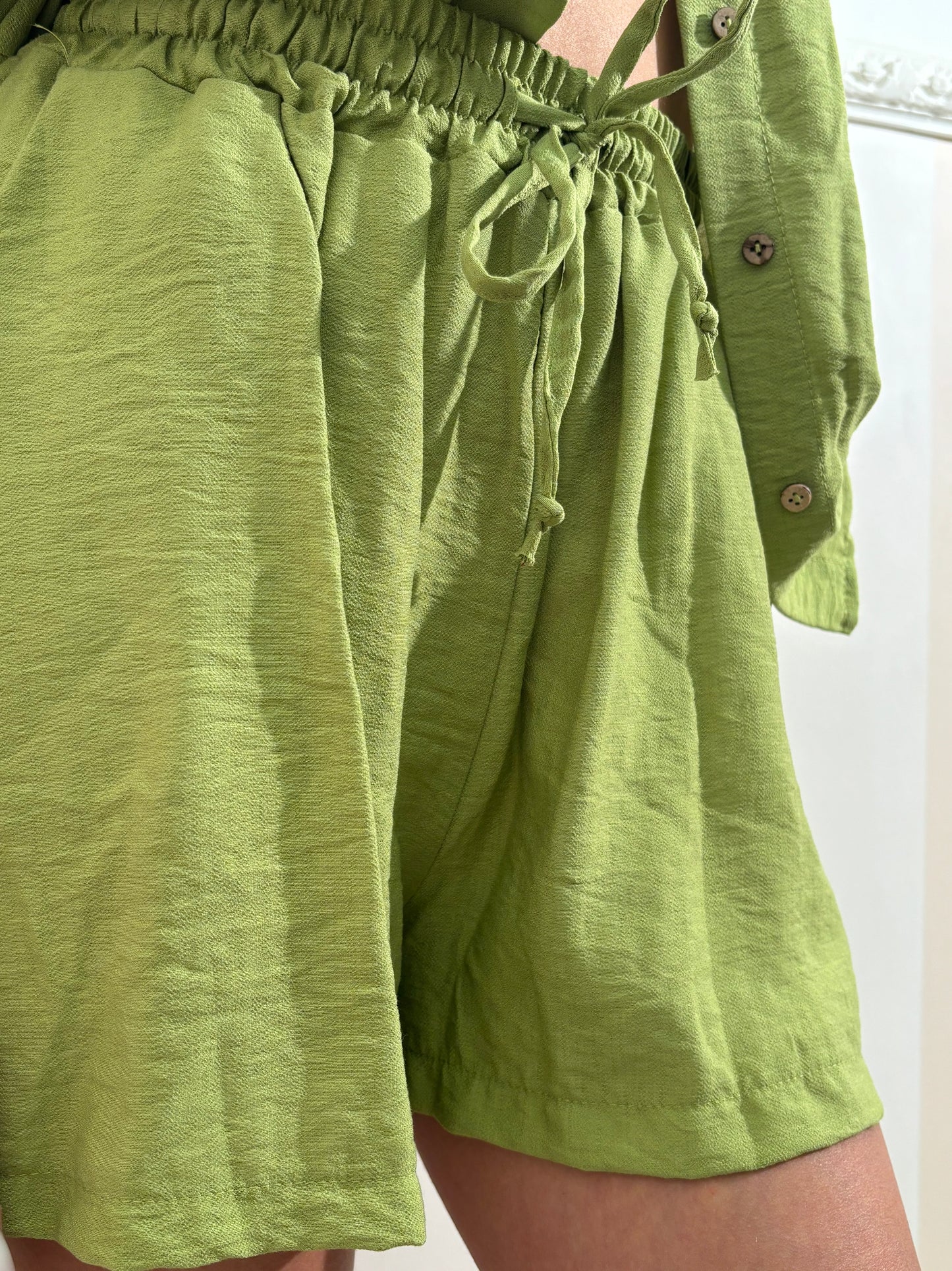 Coordinato Tris lino MIDI verde oliva